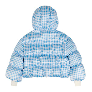 Bow Tie Puffer Coat (Gingham)